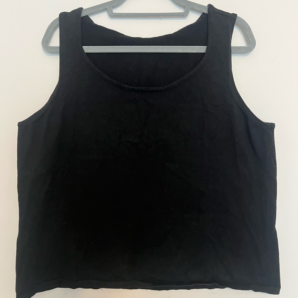 Lane Bryant Women's Black Basic Tank Top Scoop Sleeveless Knit Size 22/24
